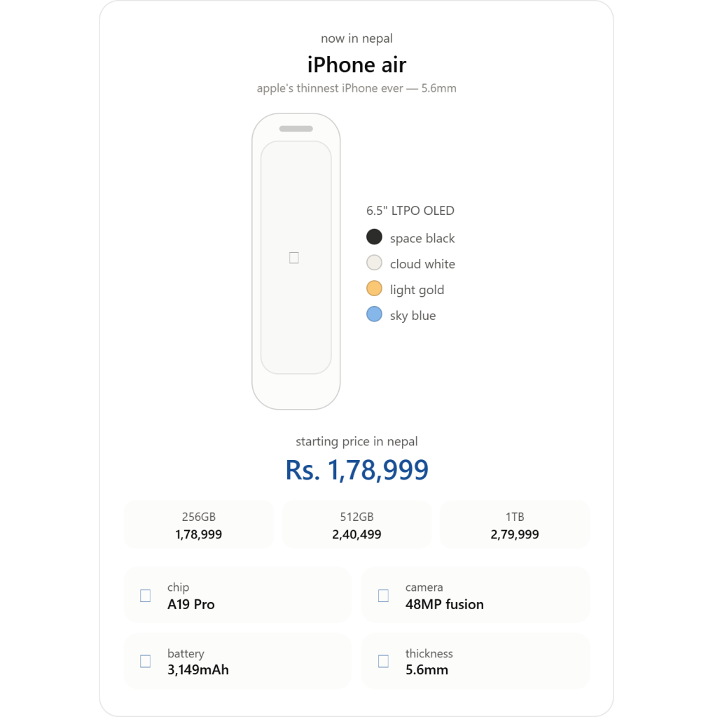 iPhone Air Price in Nepal: Full Review, Specs & Buying Guide (2026) 1 iphone air